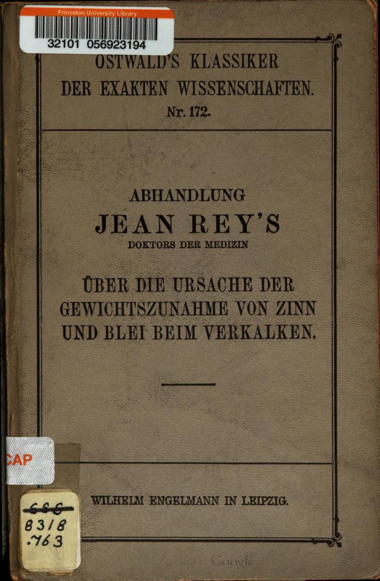 Abhandlungen Jean Rey's