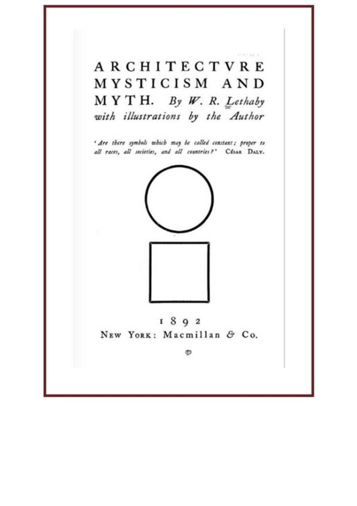 Architecture Mysticism and Myth