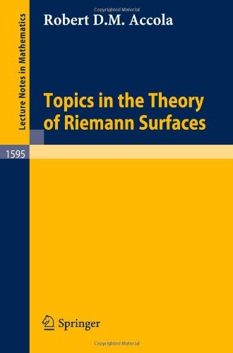 Topics in the Theory of Riemann Surfaces