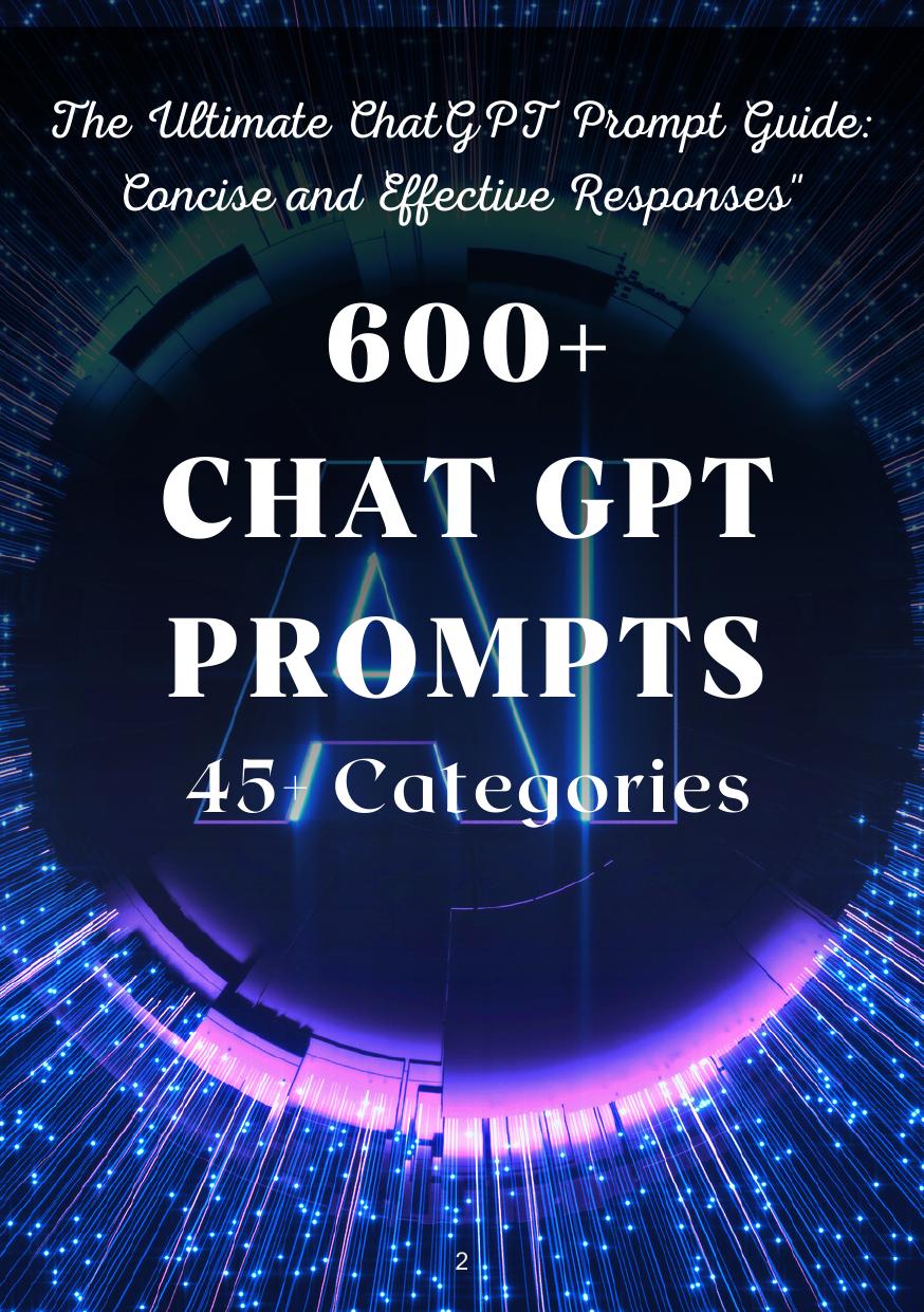 600+ Chat GPT Prompt - 45 Categories