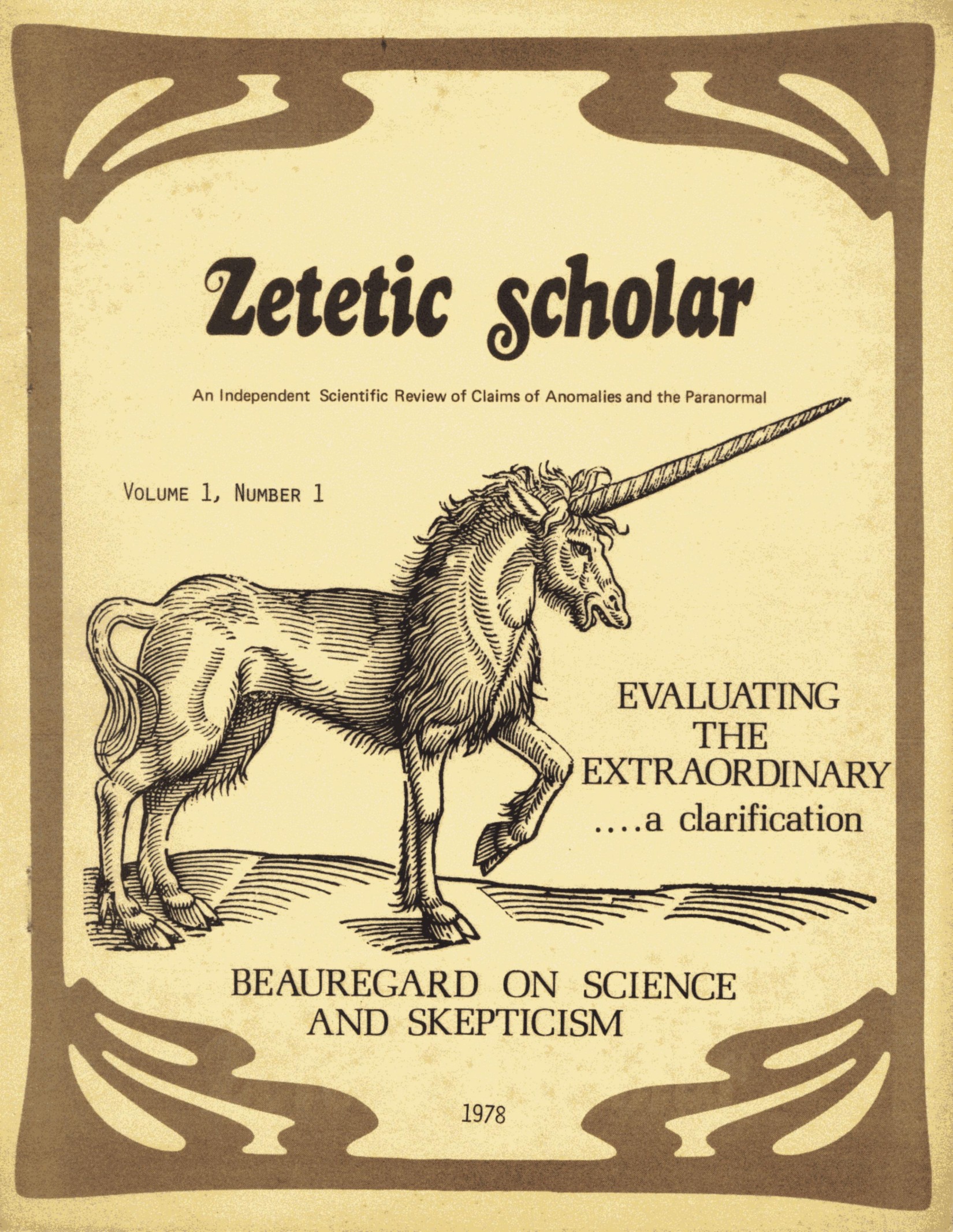 Zetetic Scholar: An Independent Scientific Review of Claims of Anamolies and the Paranormal , Number 8