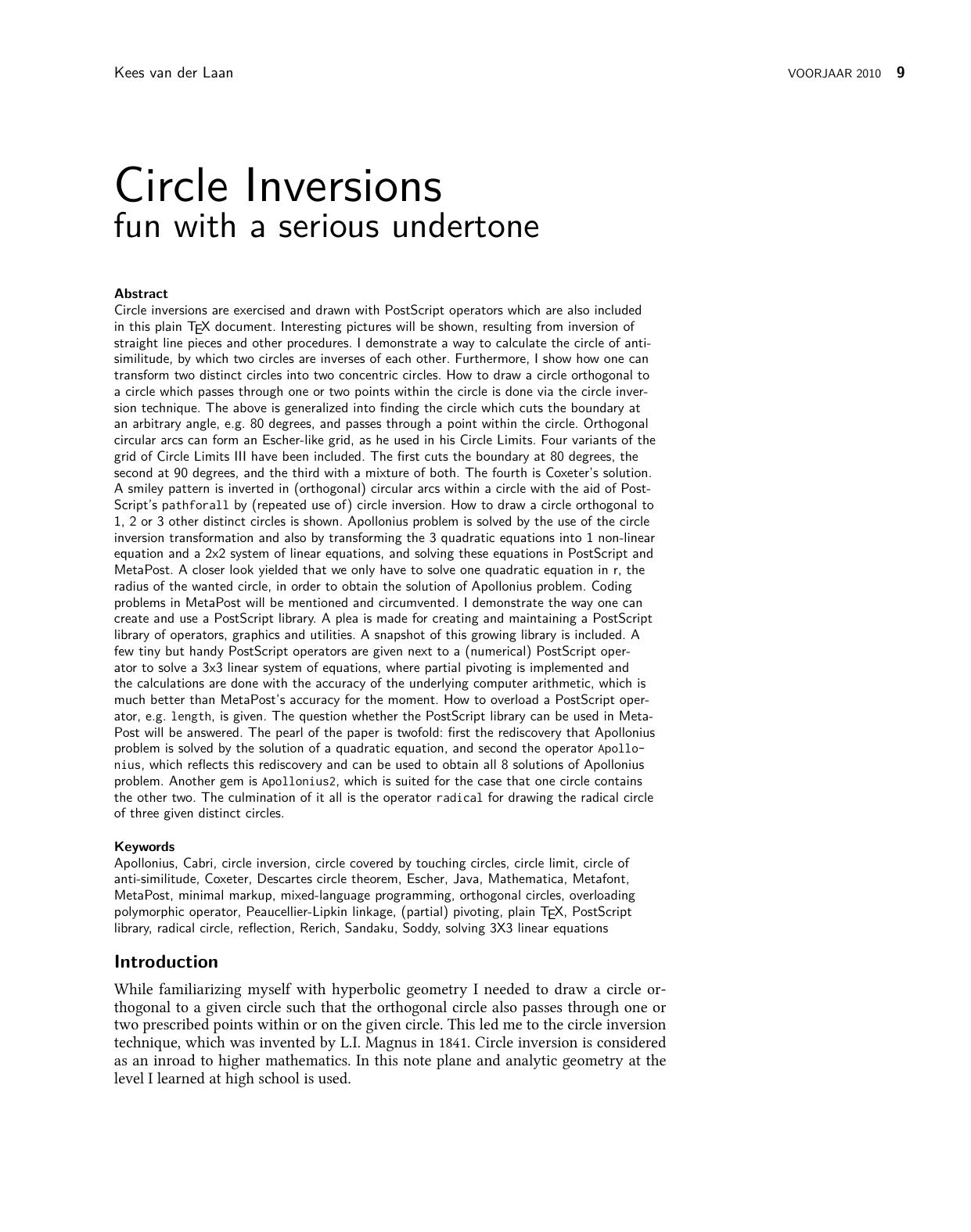 Circle Inversions - fun with a serious undertone (Essay)