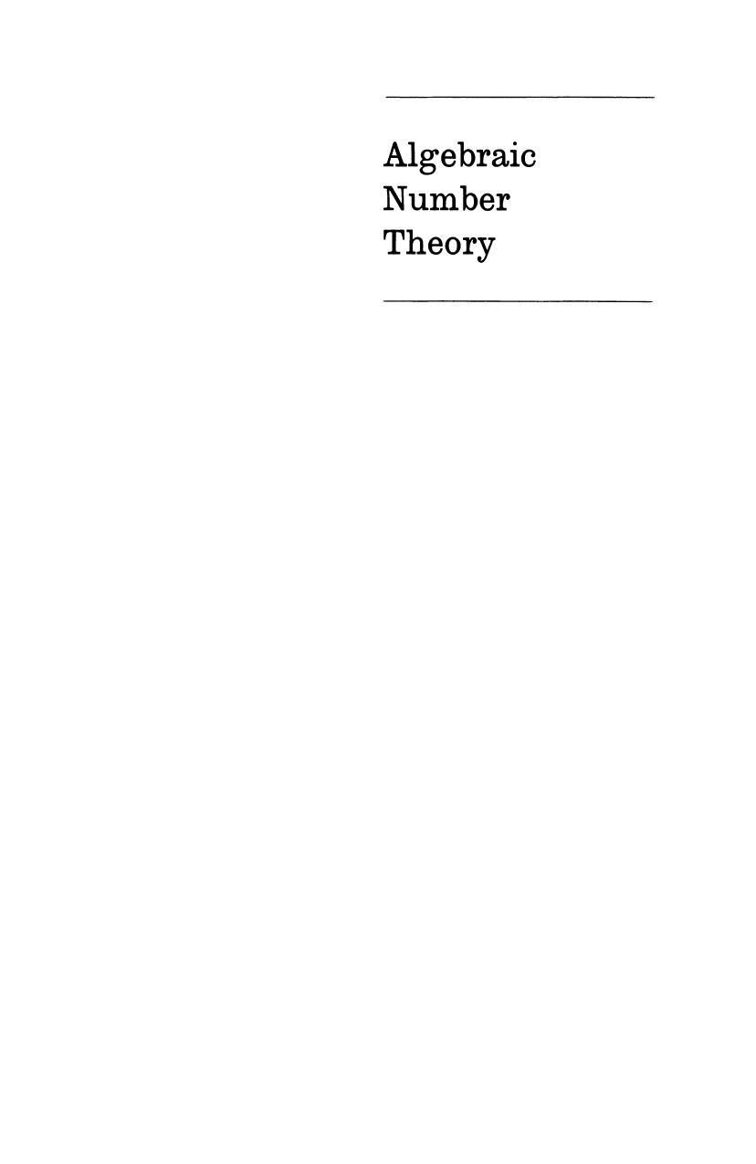 Algebraic Number Theory 1st Edition