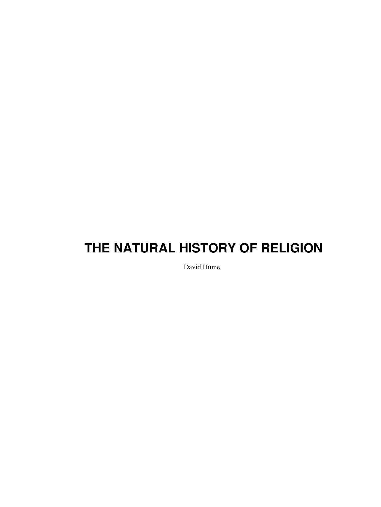 The Natural History Oo Religion - TOC