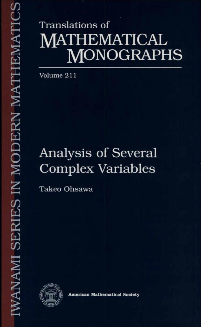 Analysis of Several Complex Variables