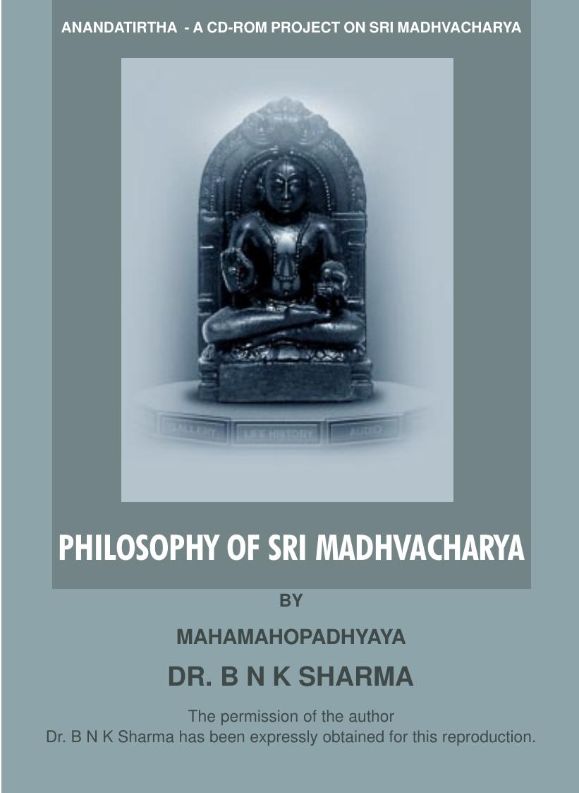 Philosophy of Sri Madhvaharya