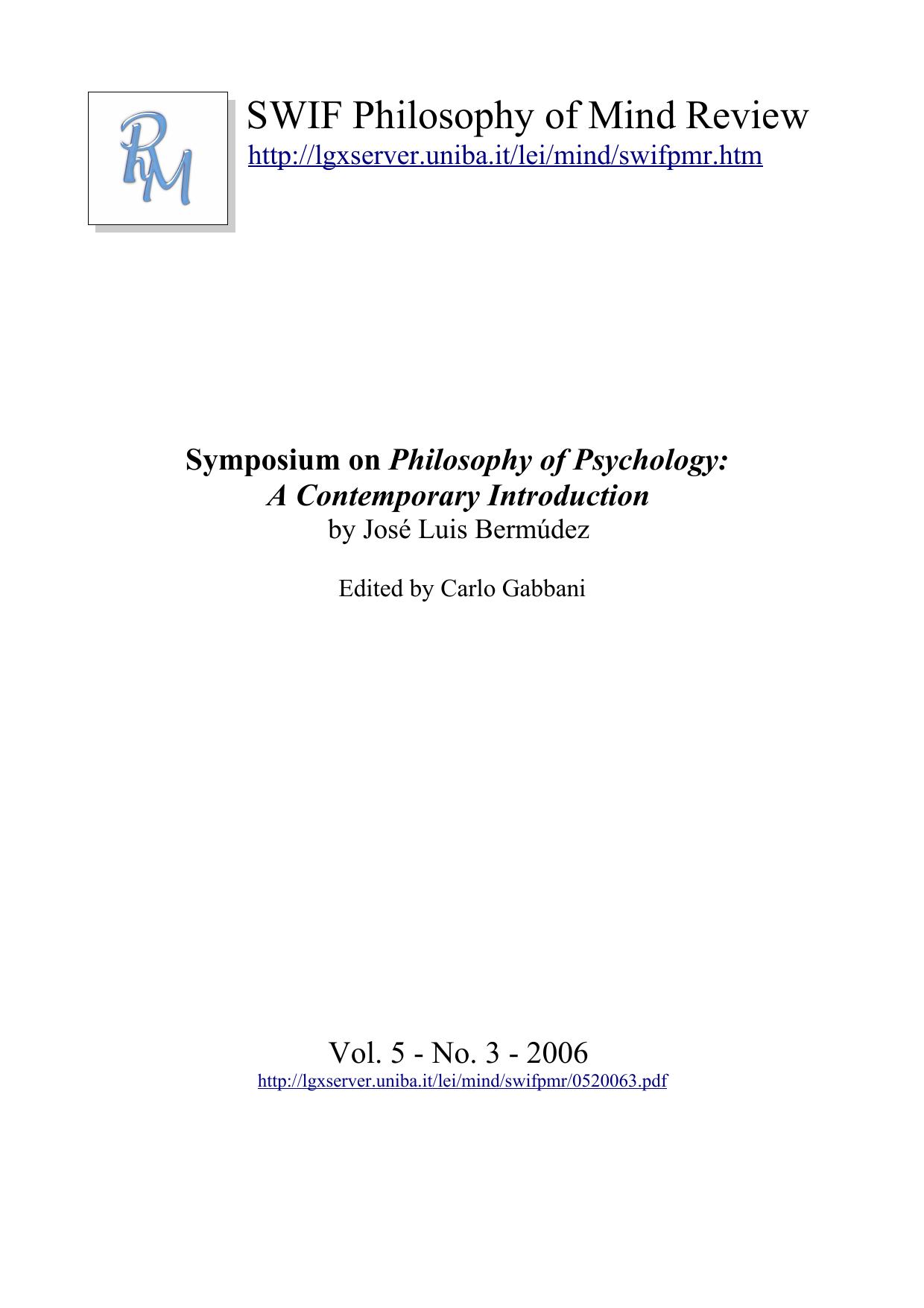 Rise or Fall of the Philosophy of Psychology - A Contemporary Introduction