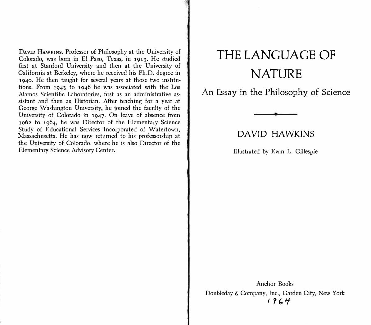 The Language of Nature: An Essay in the Philosophy of Science