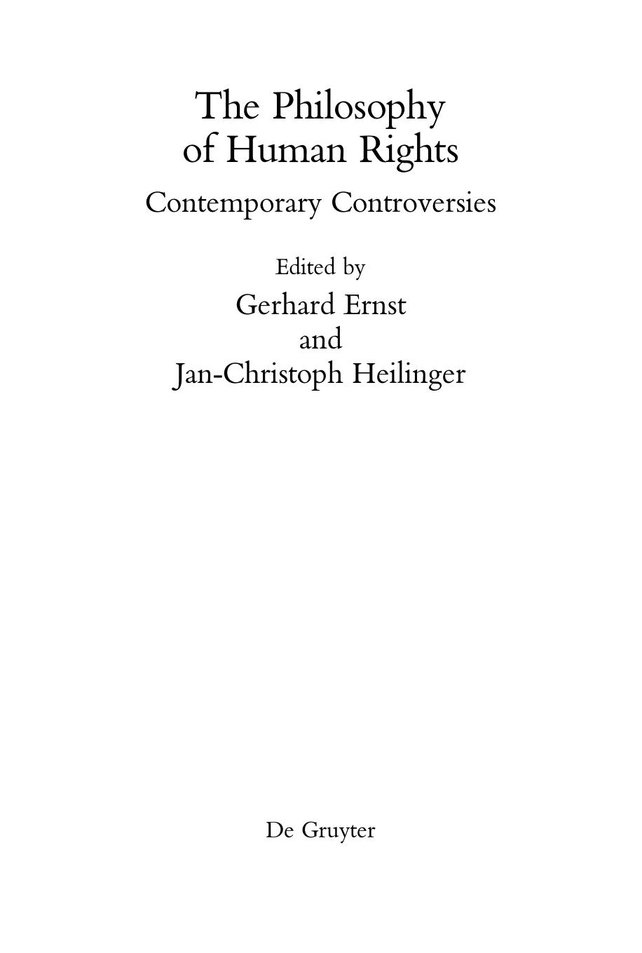 The Philosophy of Human Rights: Contemporary Controversies