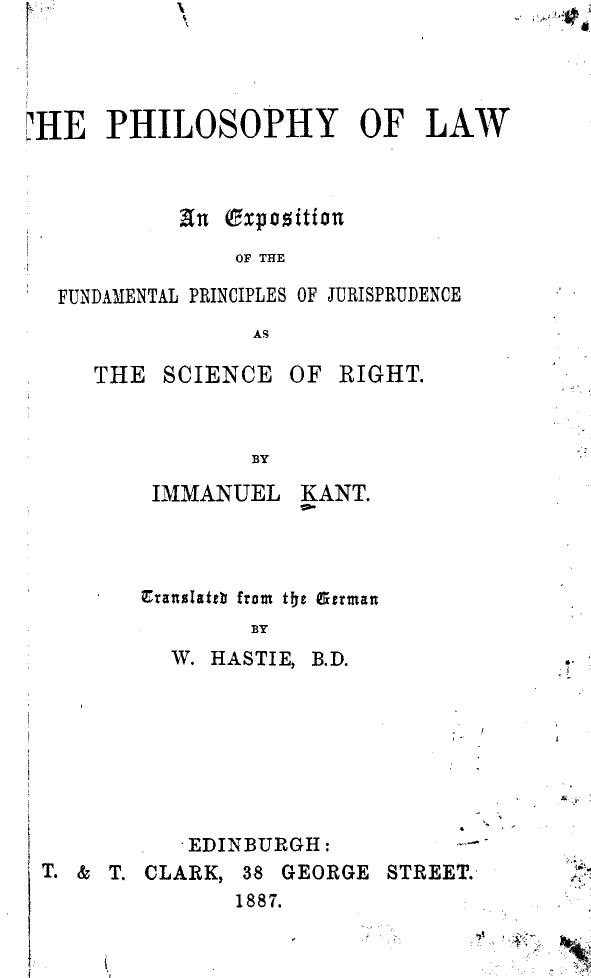 The Philosophy of Law (1887)
