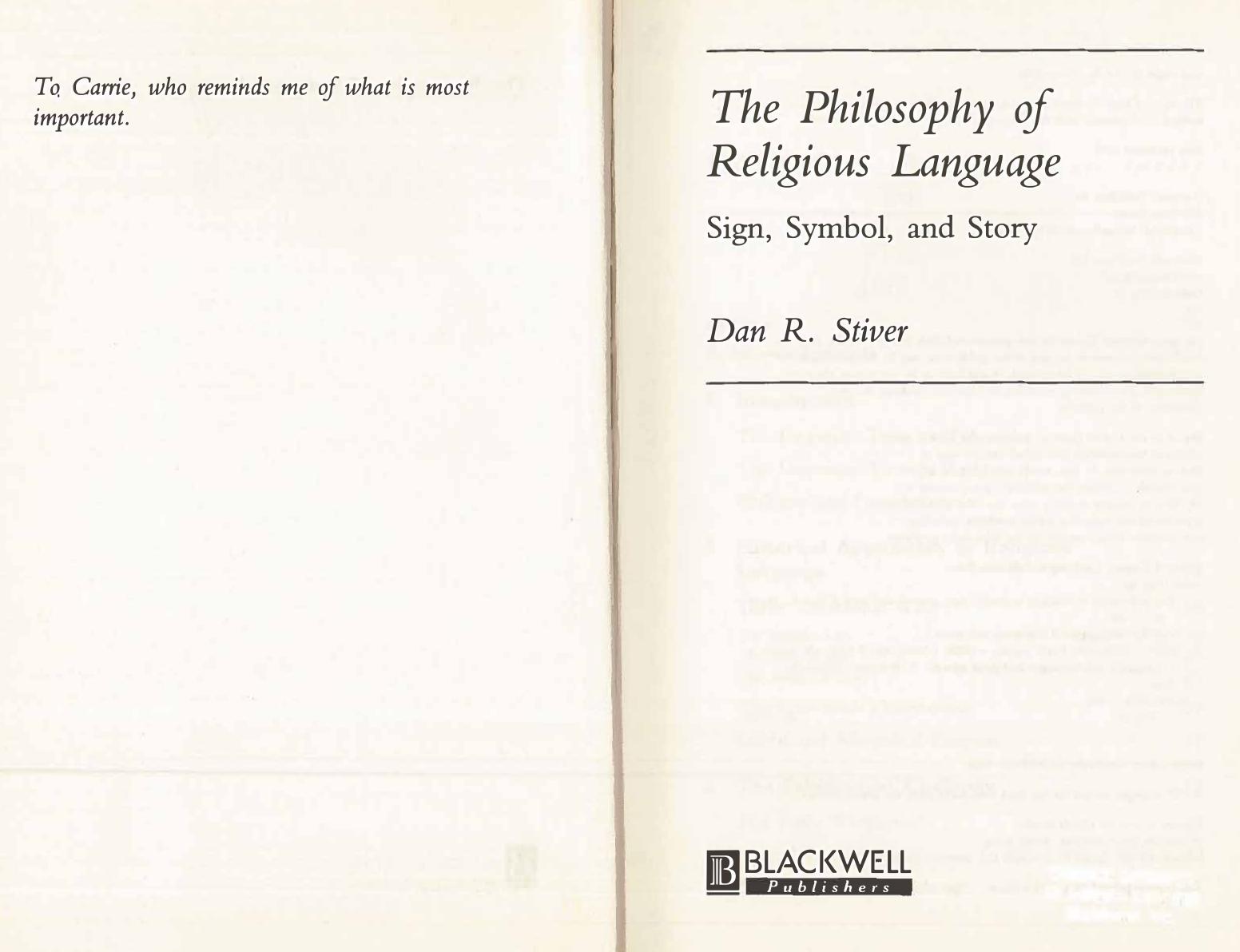 The Philosophy of Religious Language: Sign, Symbol, and Story
