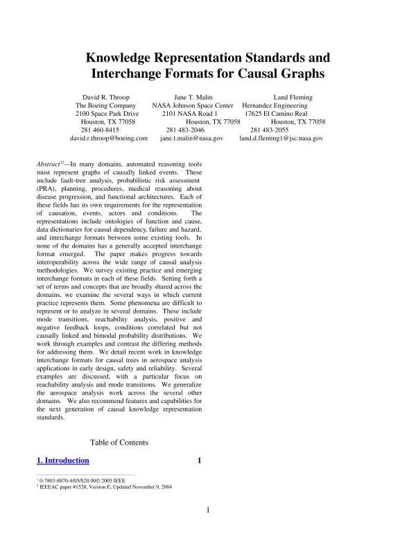 Knowledge Representation Standards and Interchange Formats for Causal Graphs