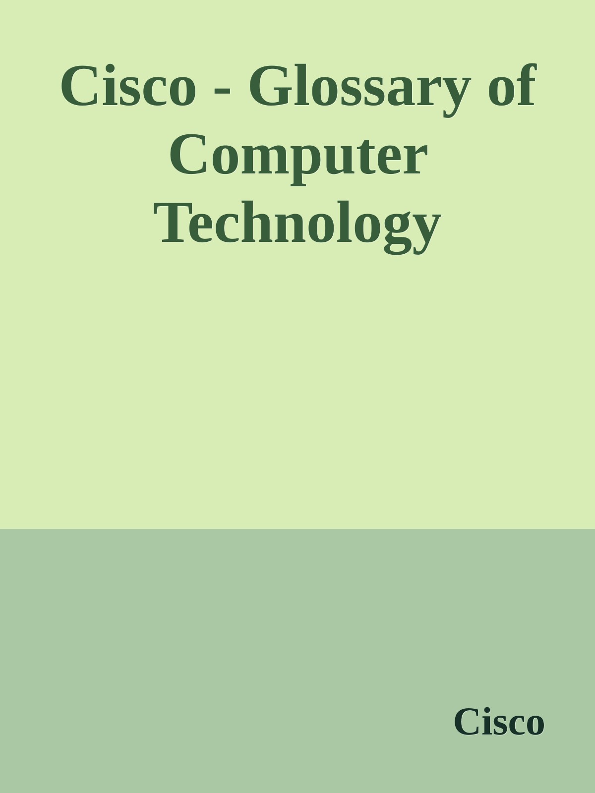 Cisco - Glossary of Computer Technology