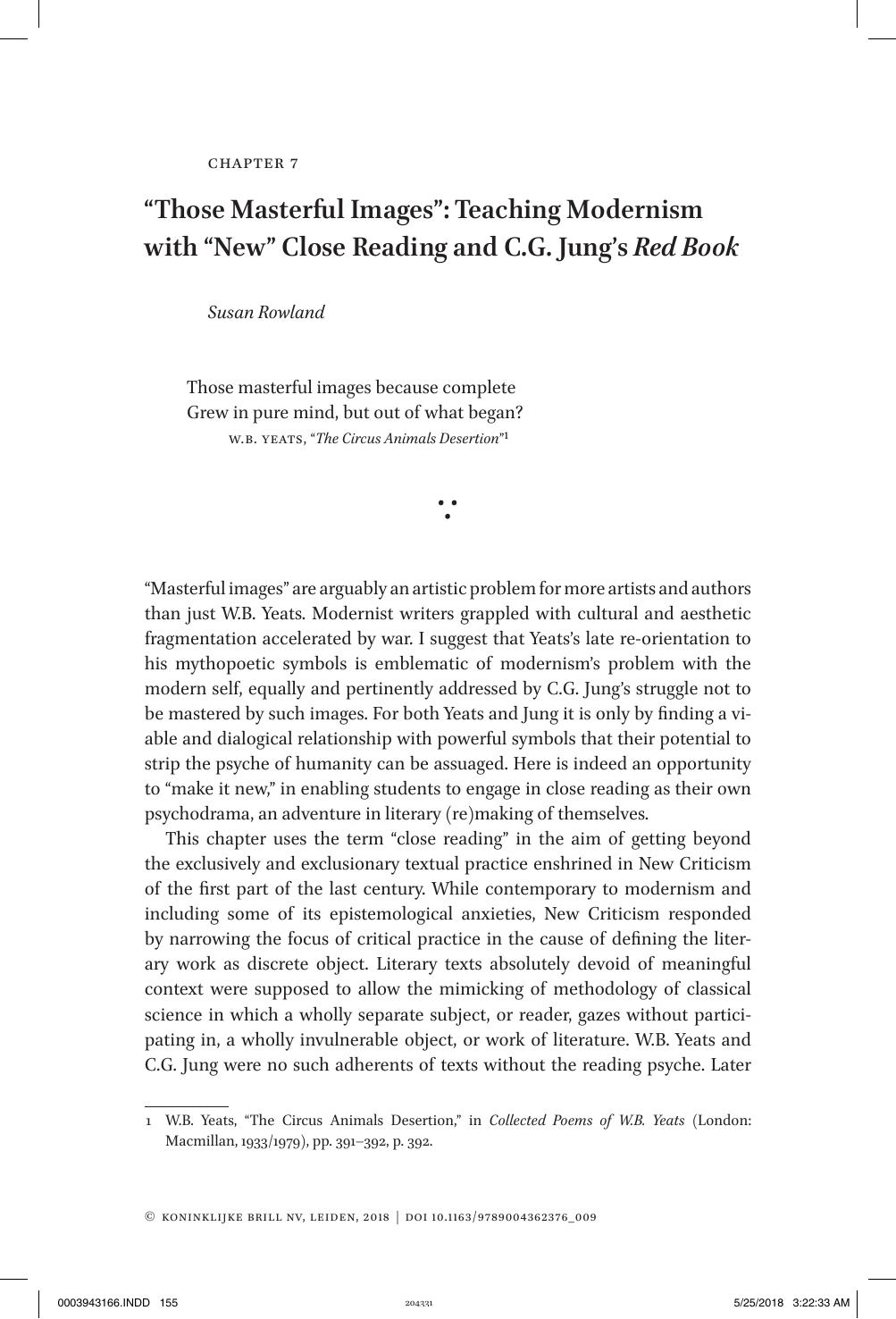 “Those Masterful Images”: Teaching Modernism  with “New” Close Reading and C.G. Jung’s Red Book (Chapter 7)