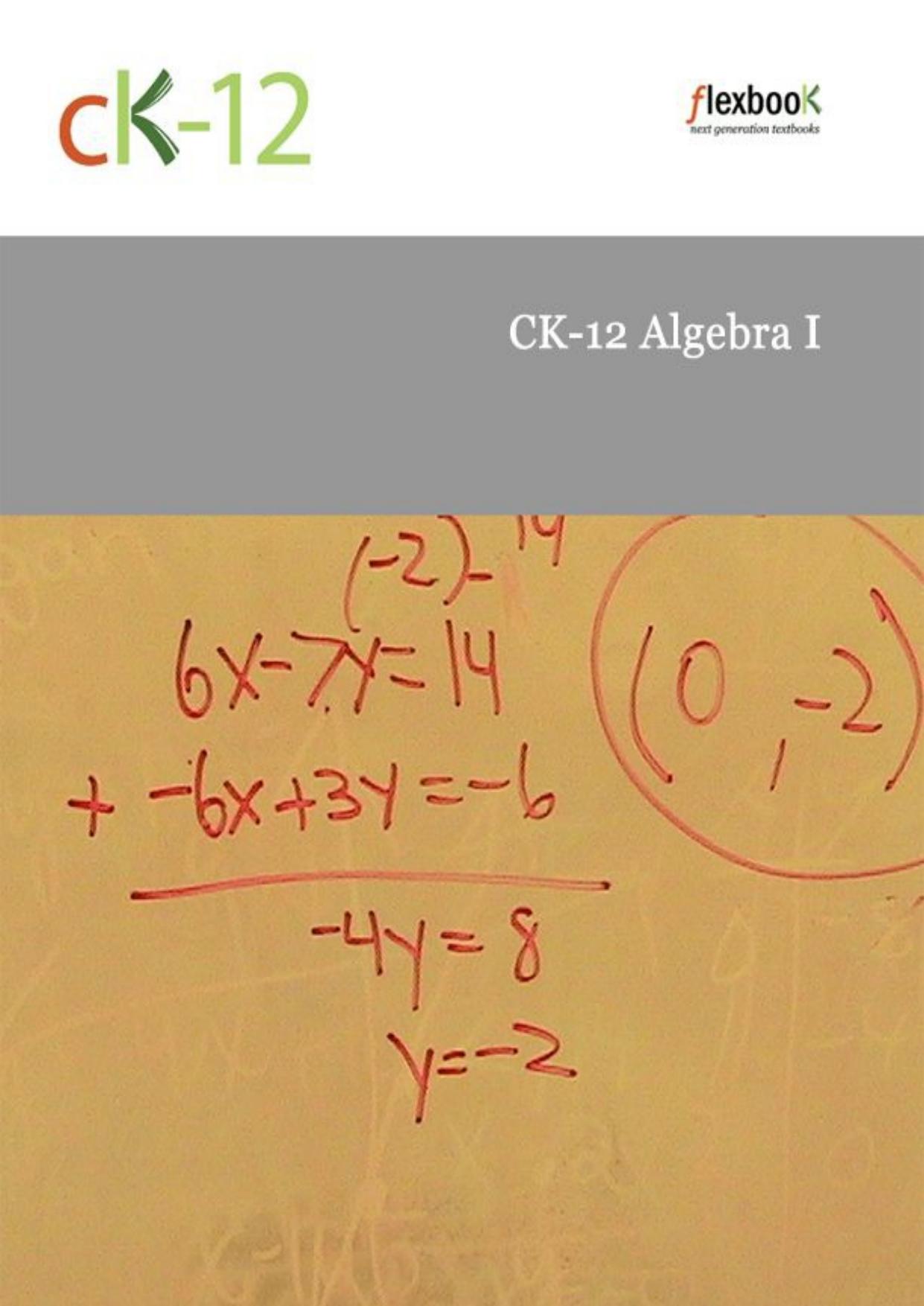 CK-12 Algebra I Teacher's Edition