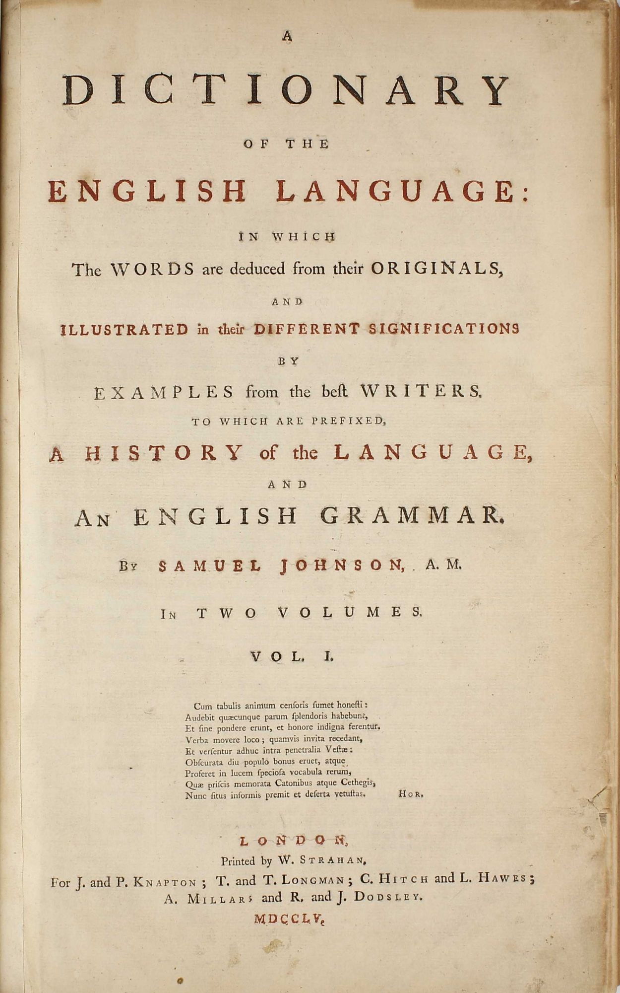 A Dictionary of the English Language: An Anthology