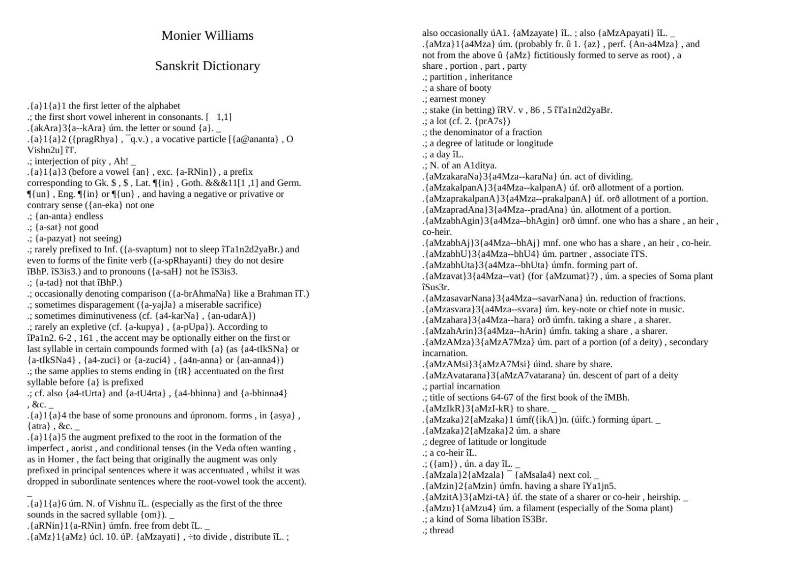 Monier Wiliams Sanscrit Dictionary
