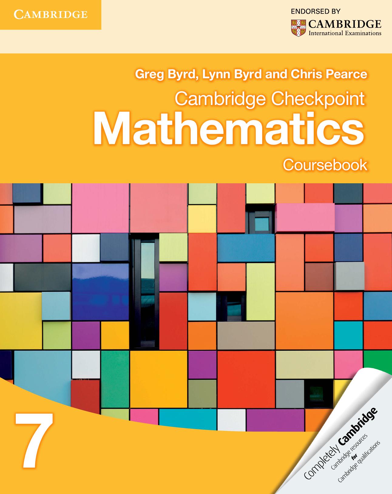 Cambridge Checkpoint Mathematics Coursebook 7