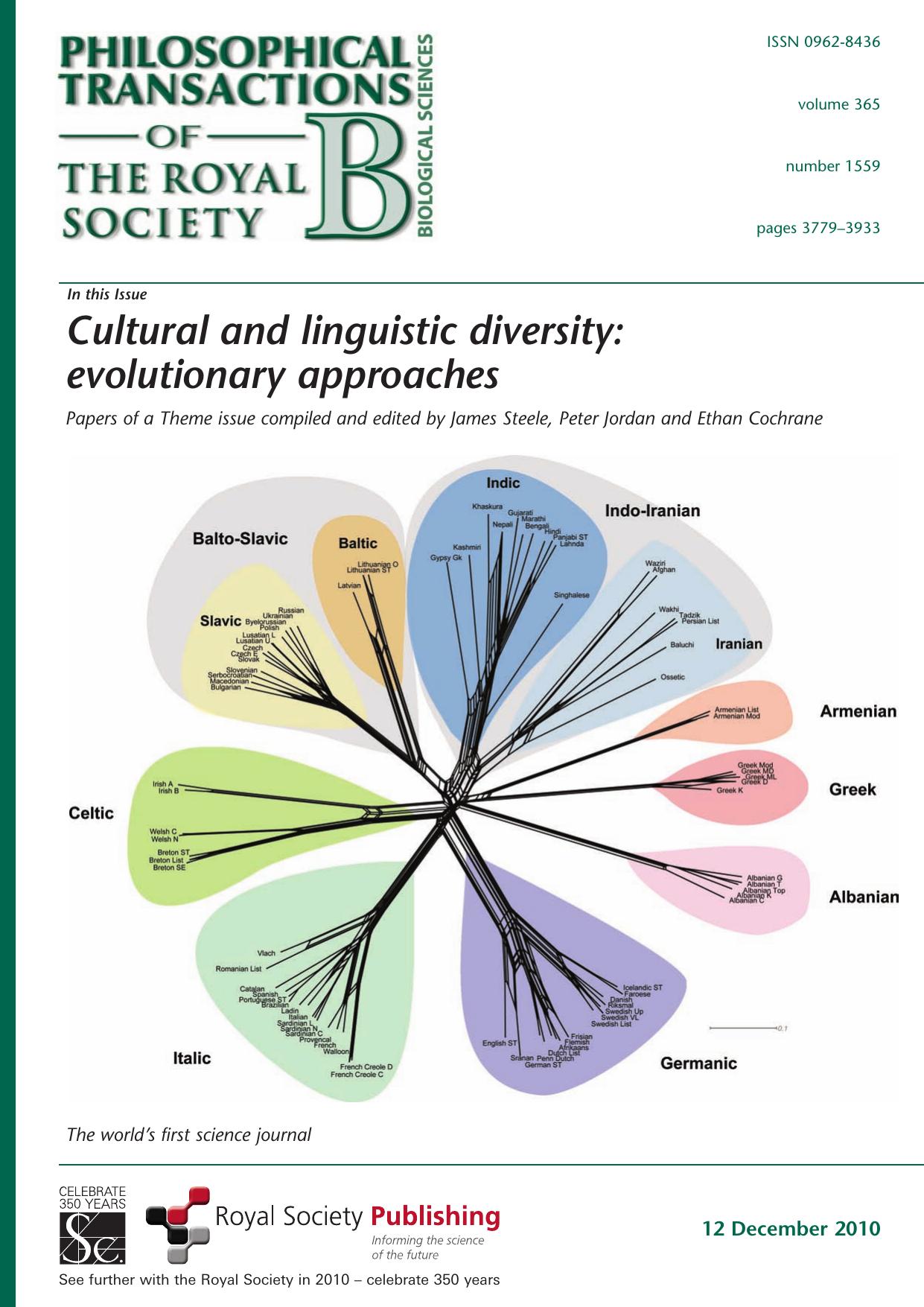 Cultural and Linguistic Diversity: Evolutionary Approaches