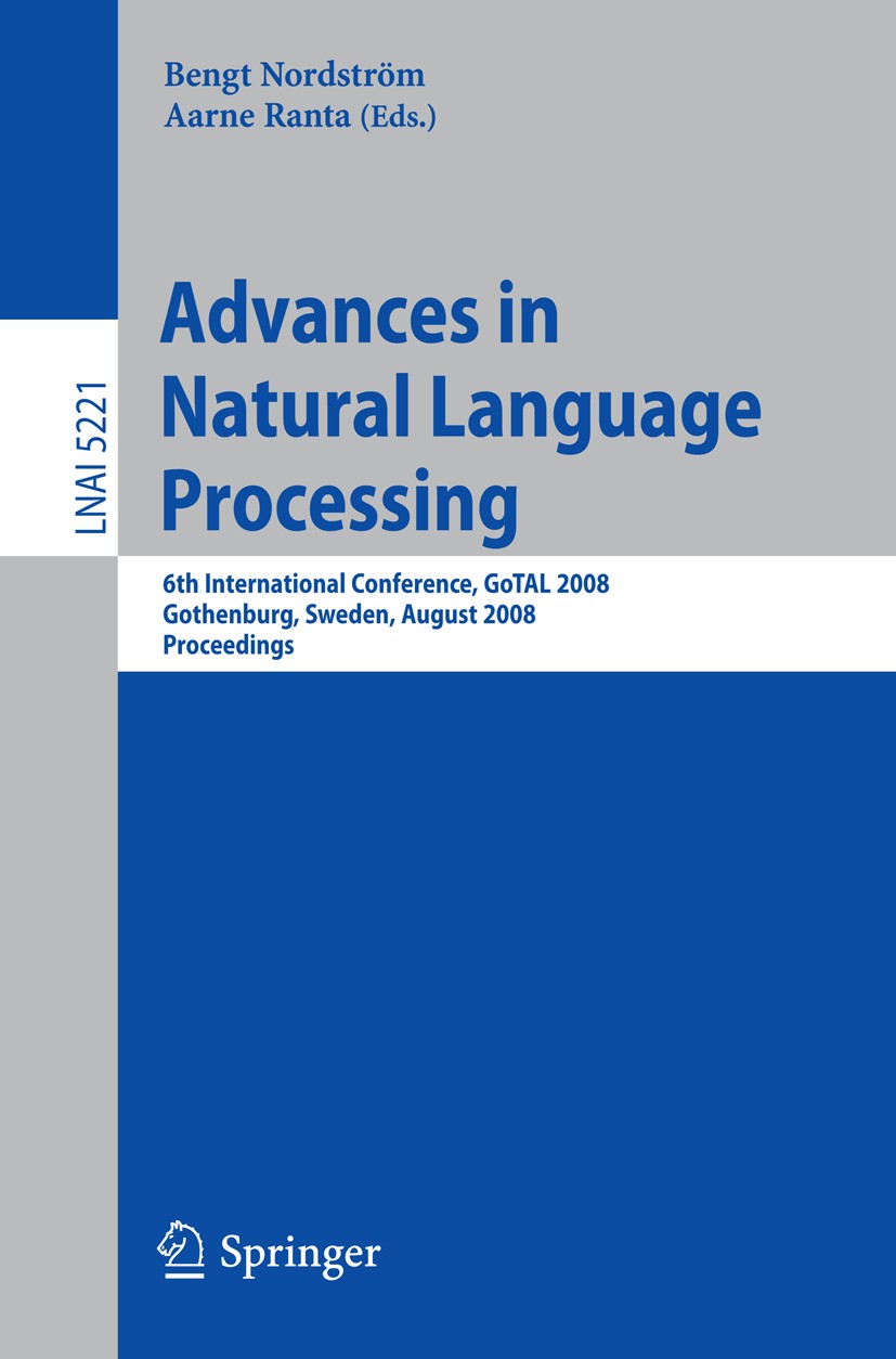 Advances in natural language processing : 6th international conference ; proceedings