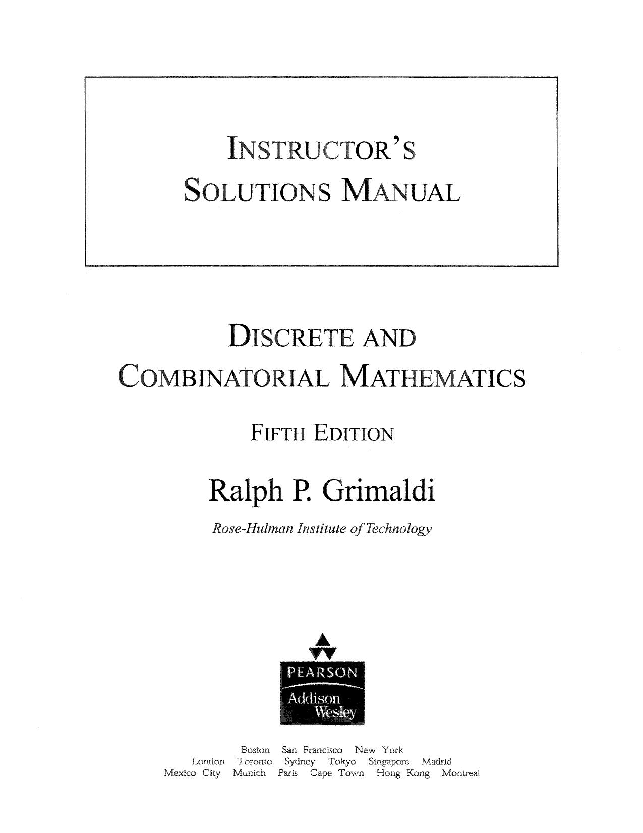 Discrete and Combinatorial Math I/S/M Discrete