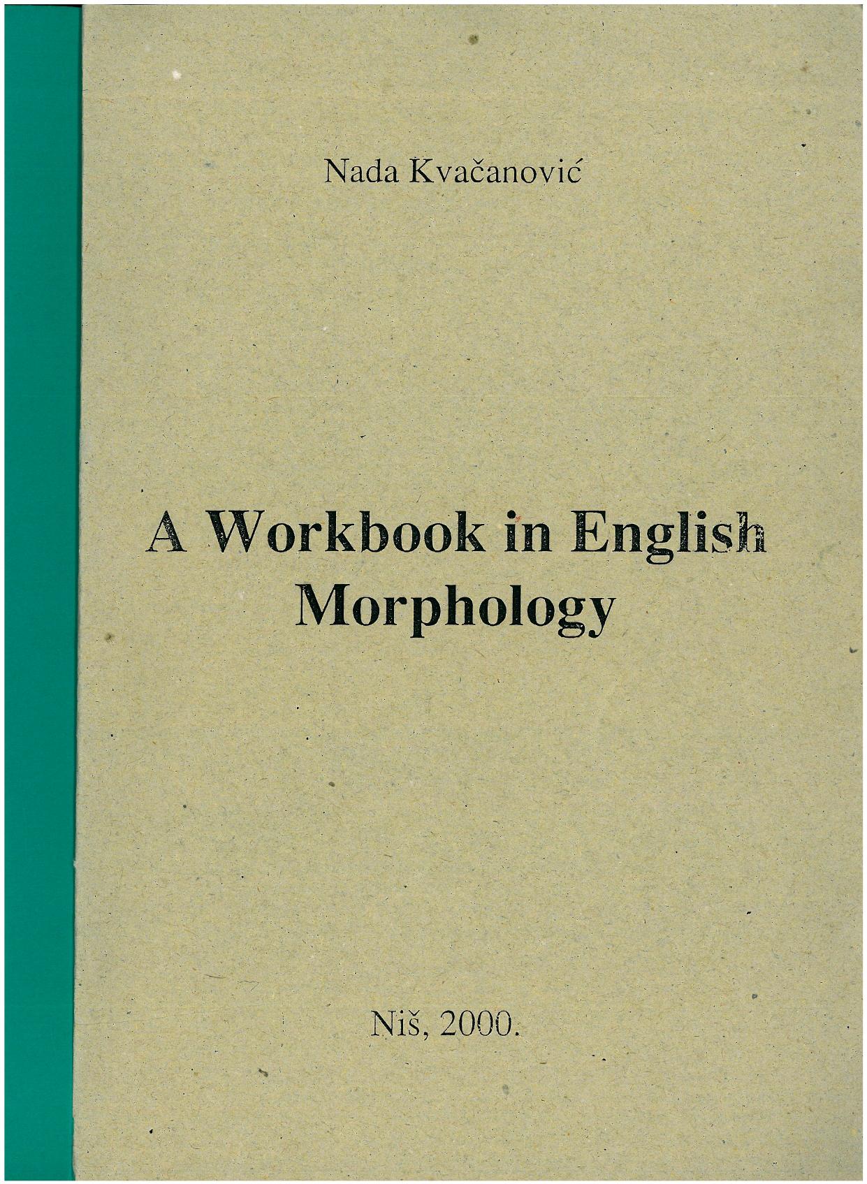 A Workbook in English Morphology