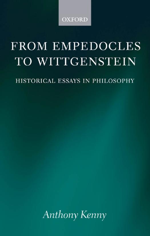 From Empedocles to Wittgenstein: Historical Essays in Philosophy