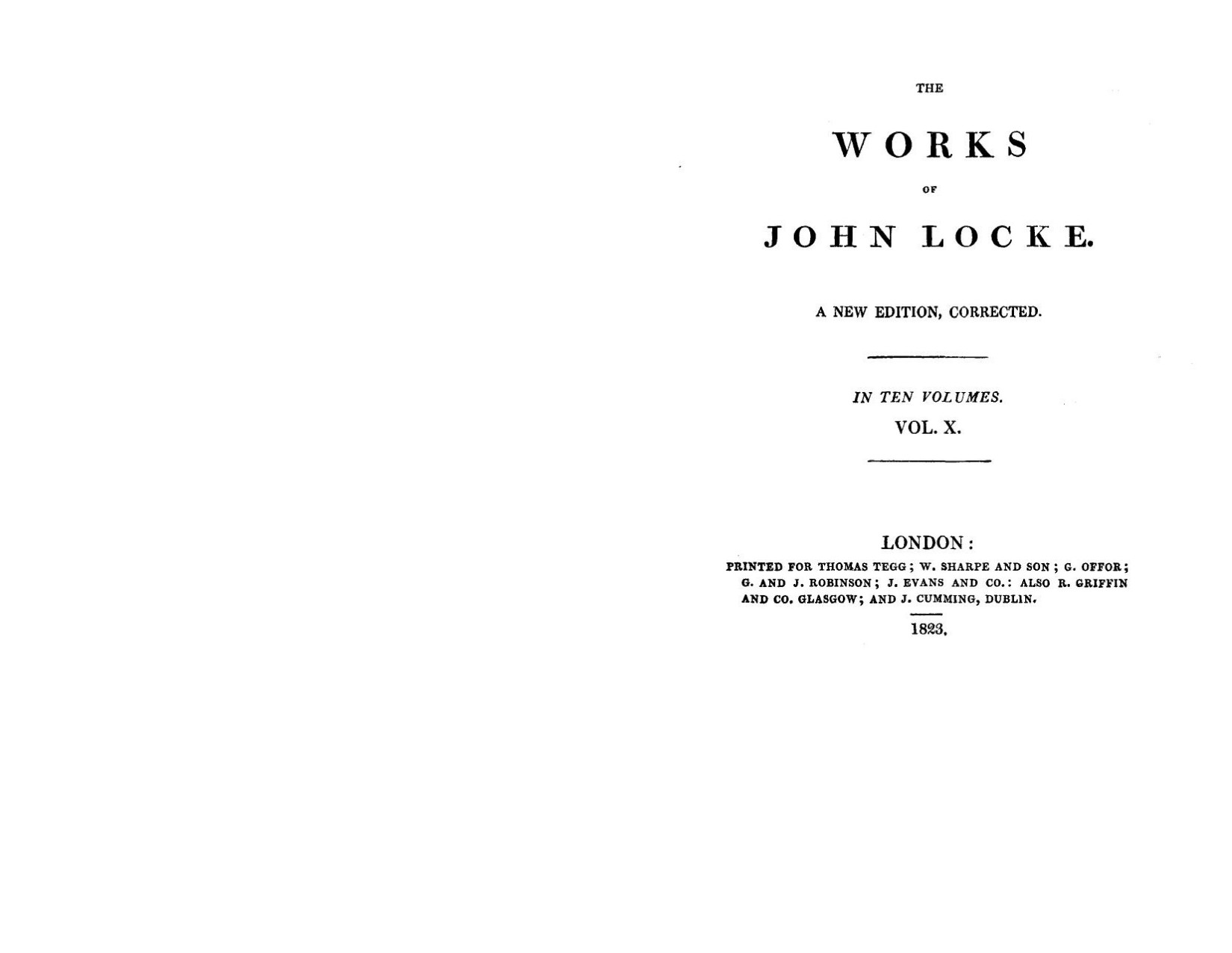 The Works of John Locke, Volume X