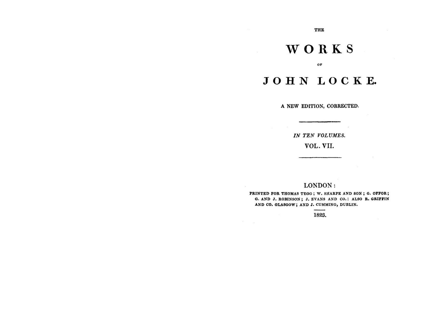 The Works of John Locke, Volume 7
