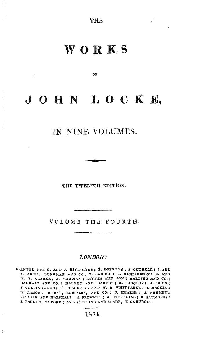 The Works of John Locke in 9 volumes, vol. 4 (1691)
