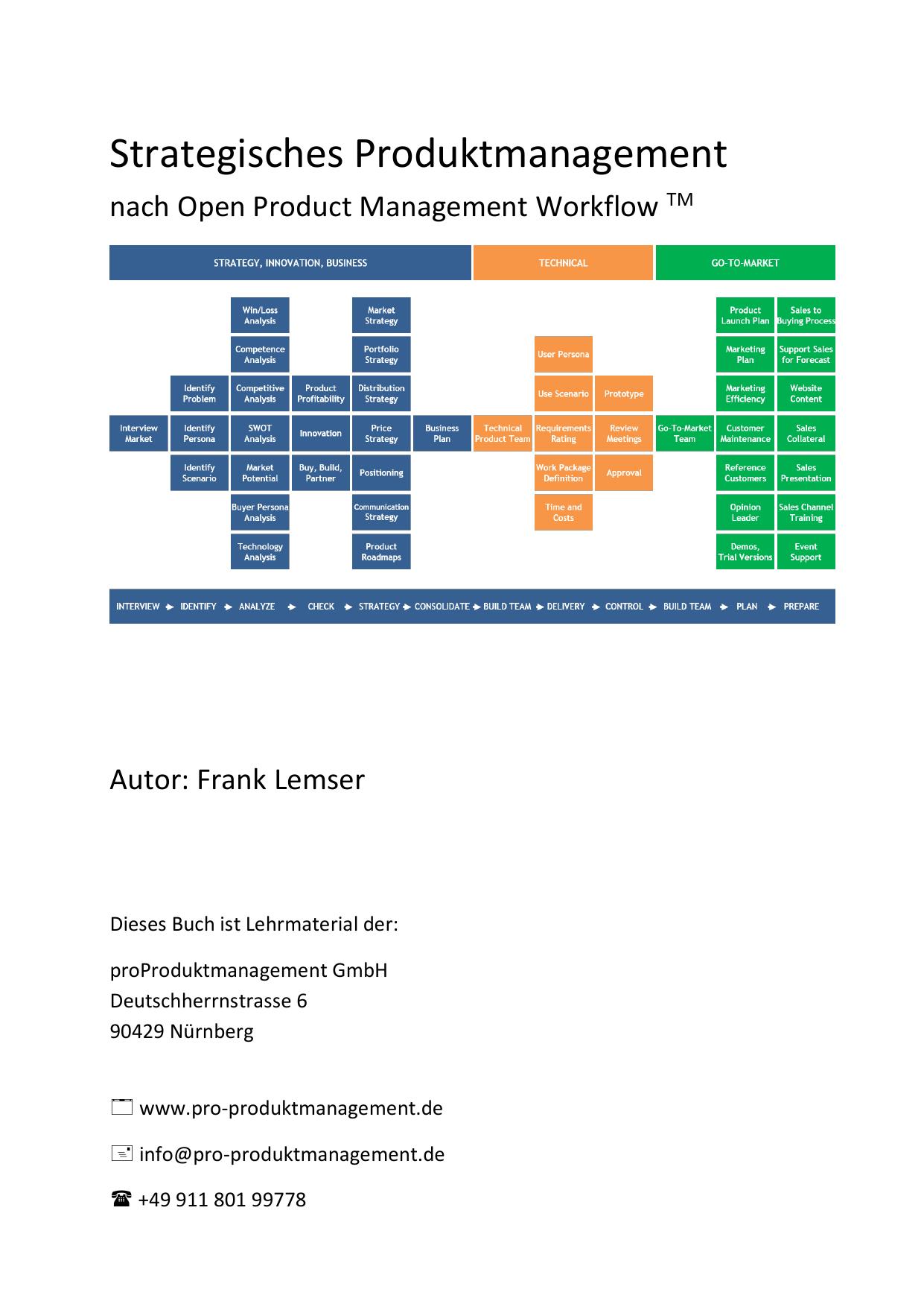 Strategisches Produktmanagement nach Open Product Management Workflow: Das Produktmanagement-Buch, das Schritt für Schritt die Produktmanager-Aufgaben erklärt und Werkzeuge aus der Praxis liefert