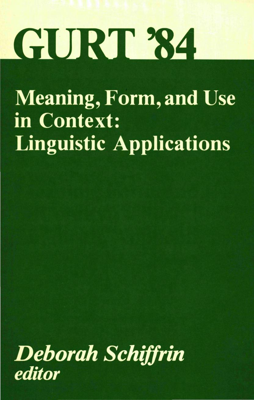 Meaning, Form, and Use in Context: Linguistic Applications