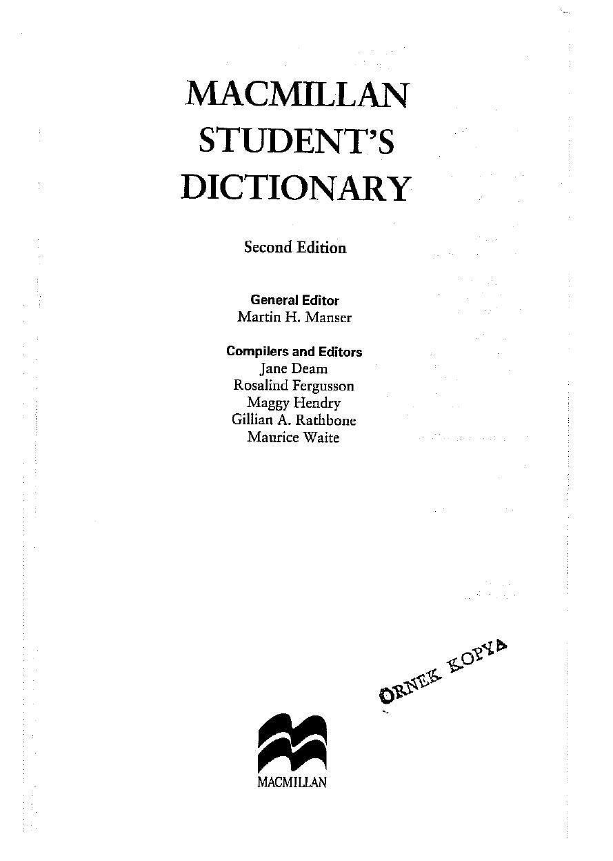 Macmillan Student's Dictionary