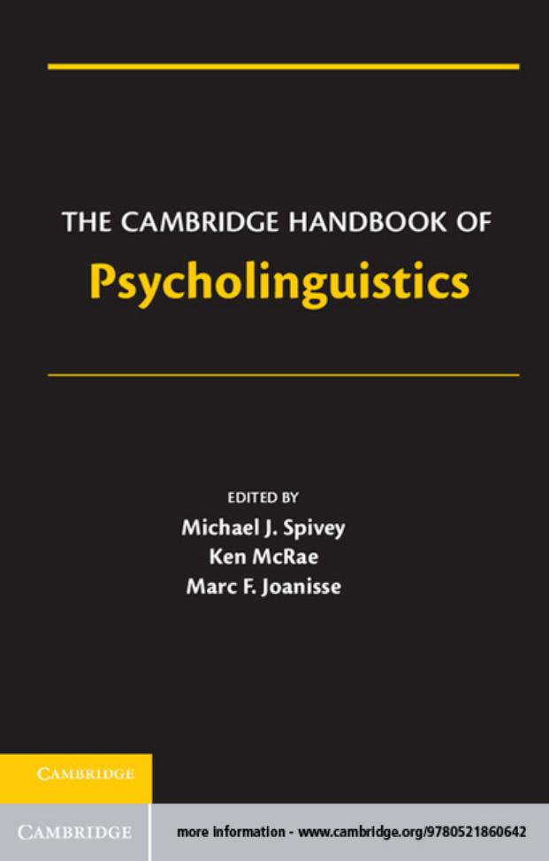 The Cambridge Handbook of Psycholinguistics