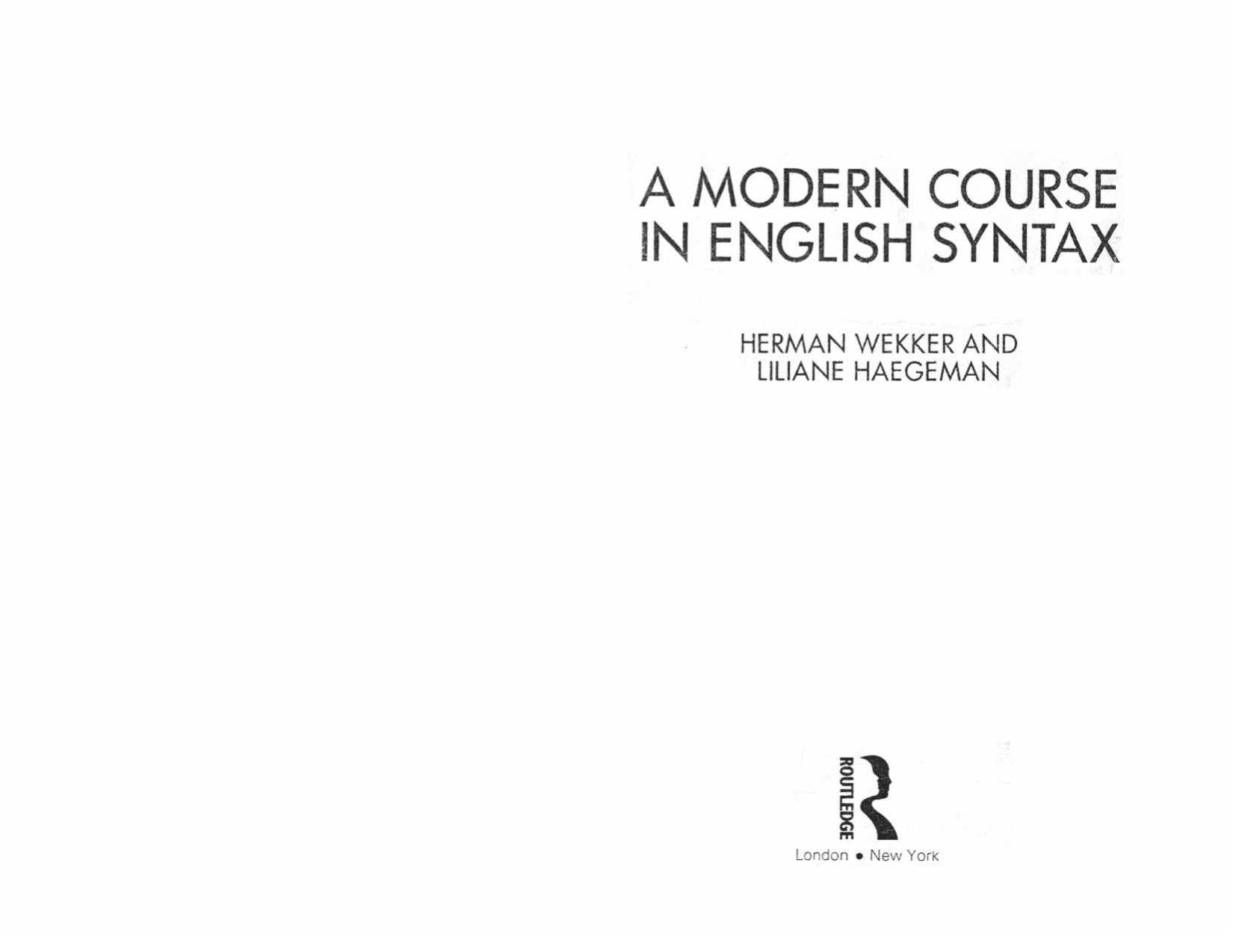 A Modern Course in English Syntax