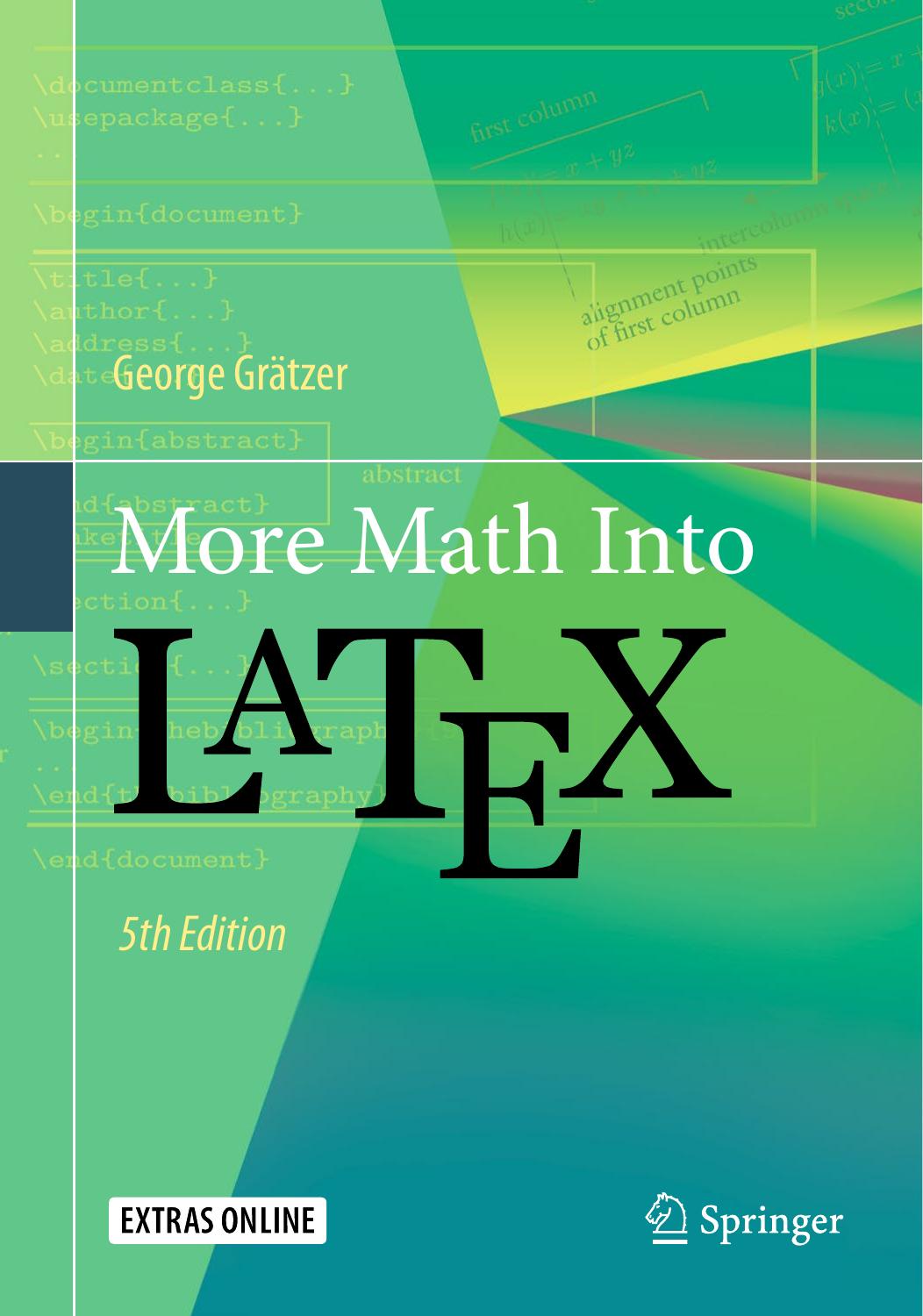 More Math Into LaTeX, 5th Edition