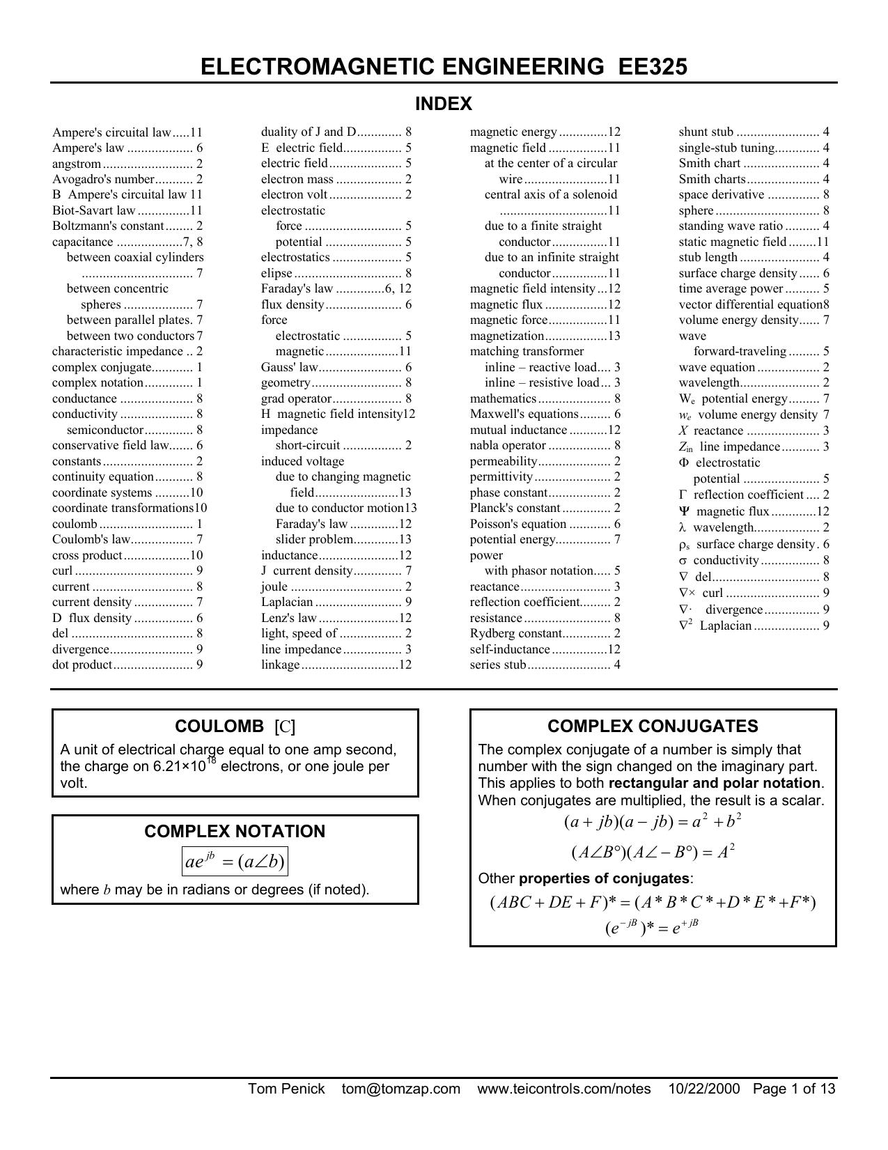 Electromagnetic Engineering EE325