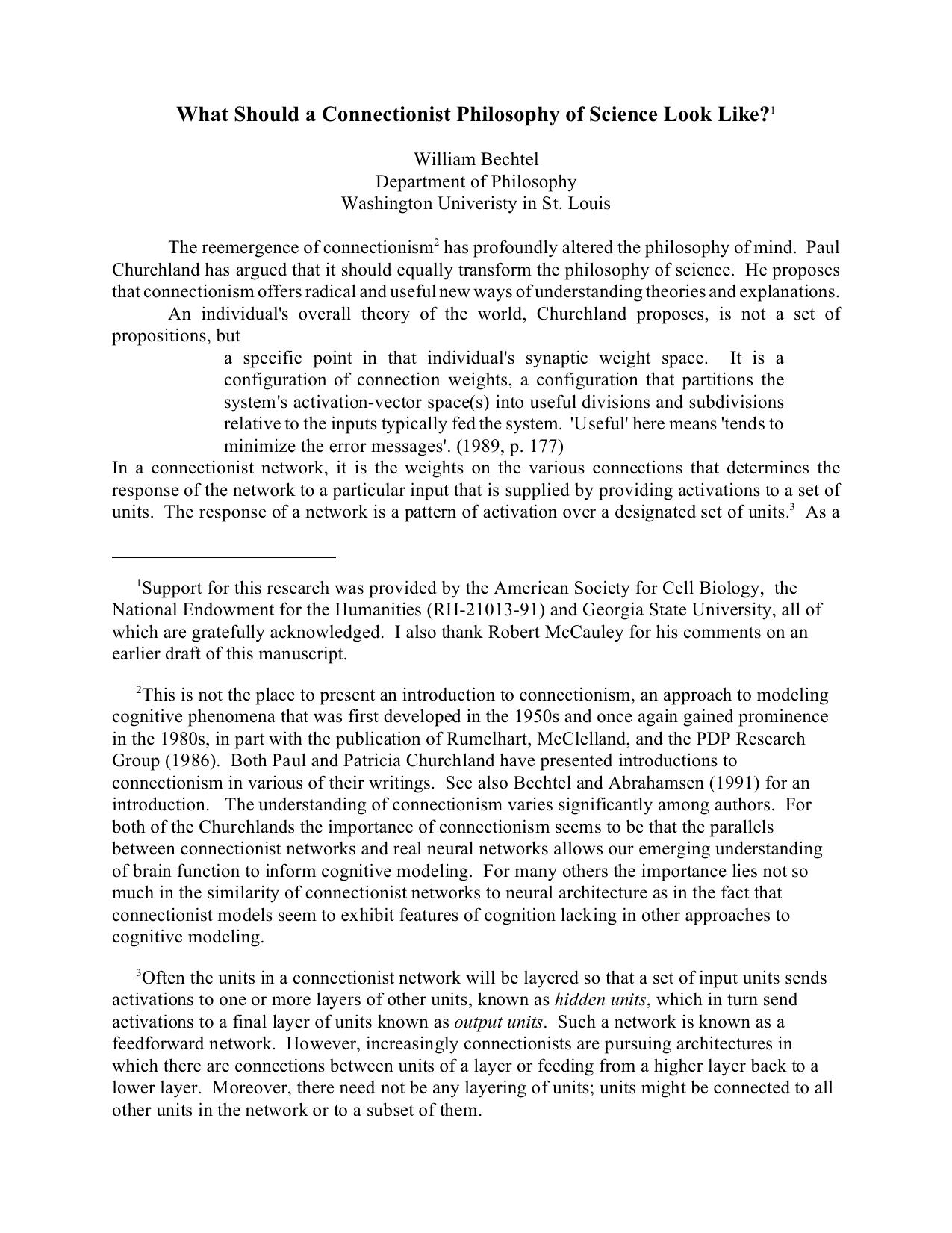 What Should a Connectionist Philosophy of Science Look Like? - Paper