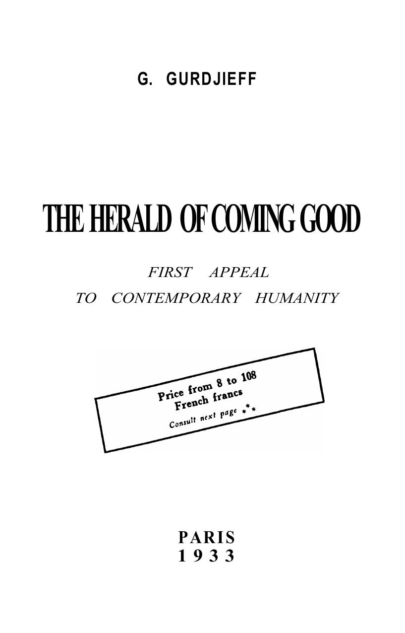 The Herald of Coming Good