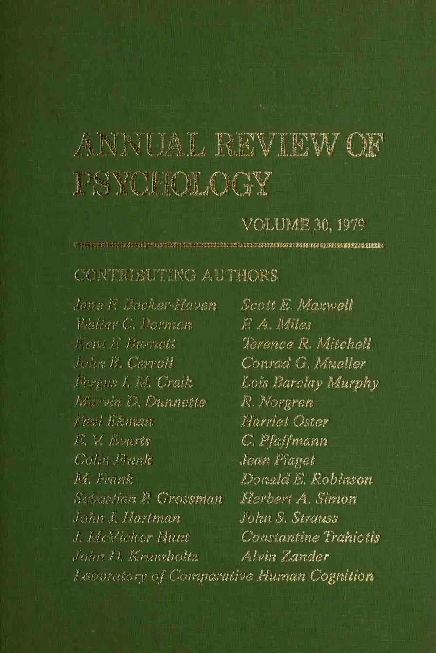 Annual Review of Psychology