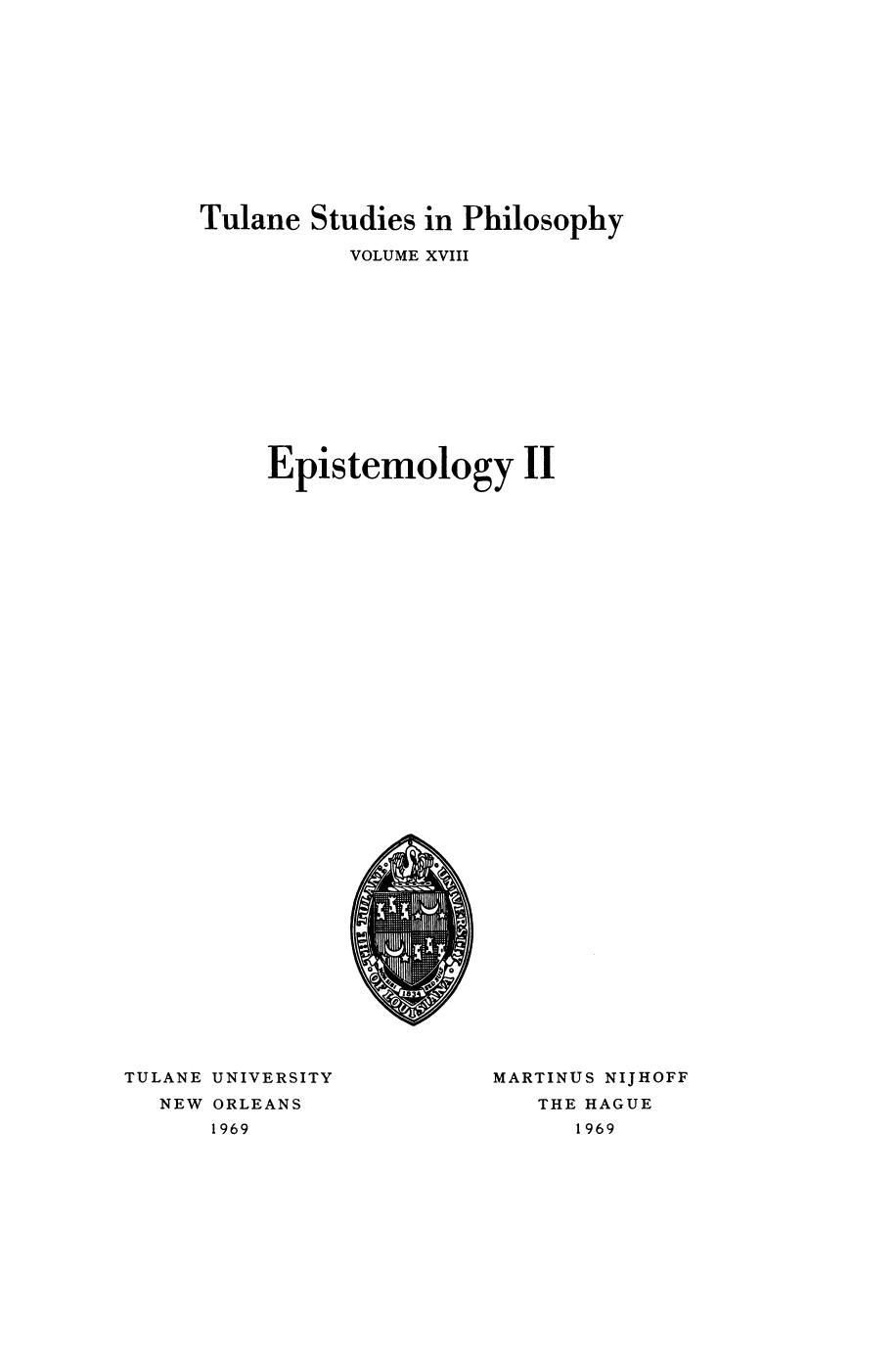 Epistemology II