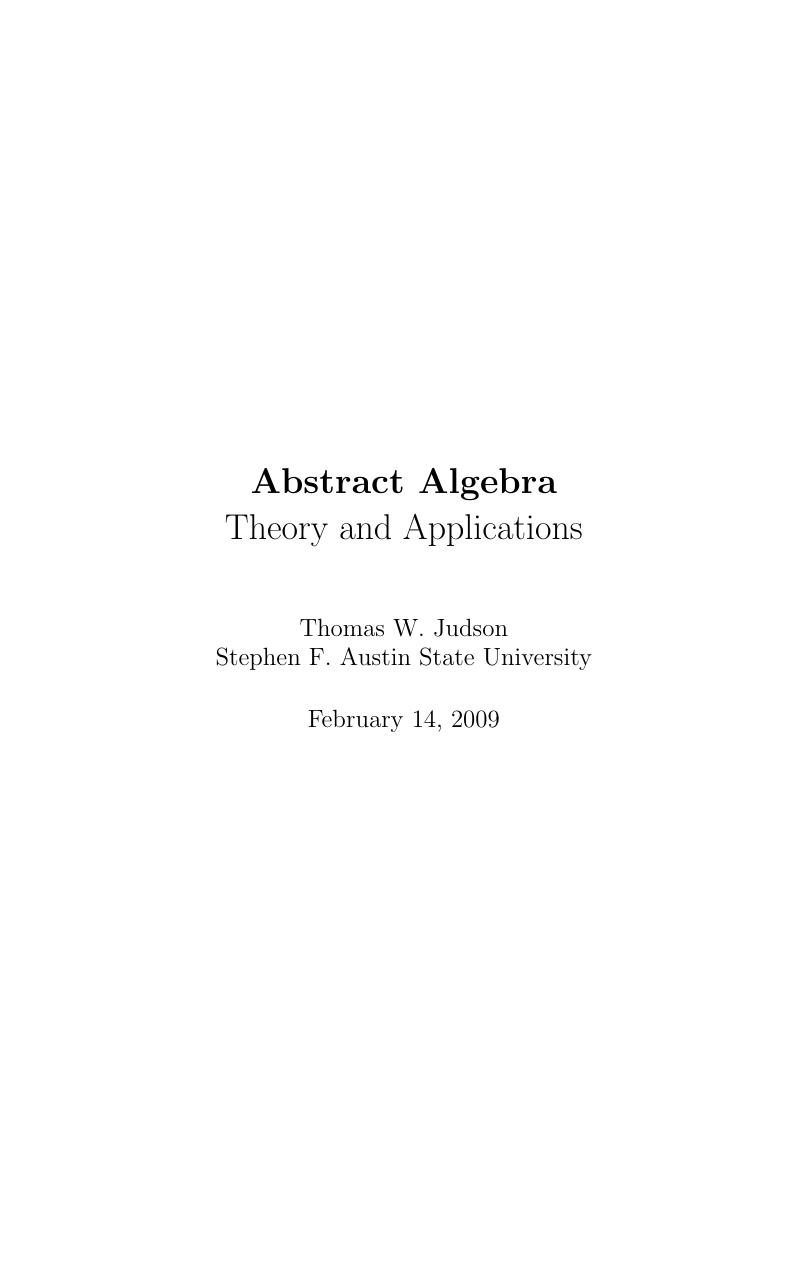 Abstract Algebra: Theory and Applications