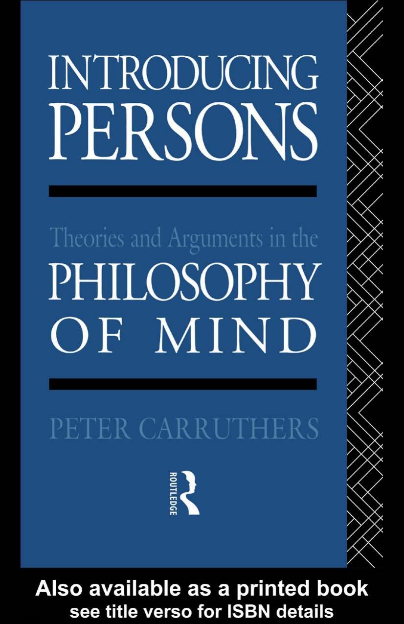 Introducing Persons: Theories and Arguments in the Philosophy of the Mind