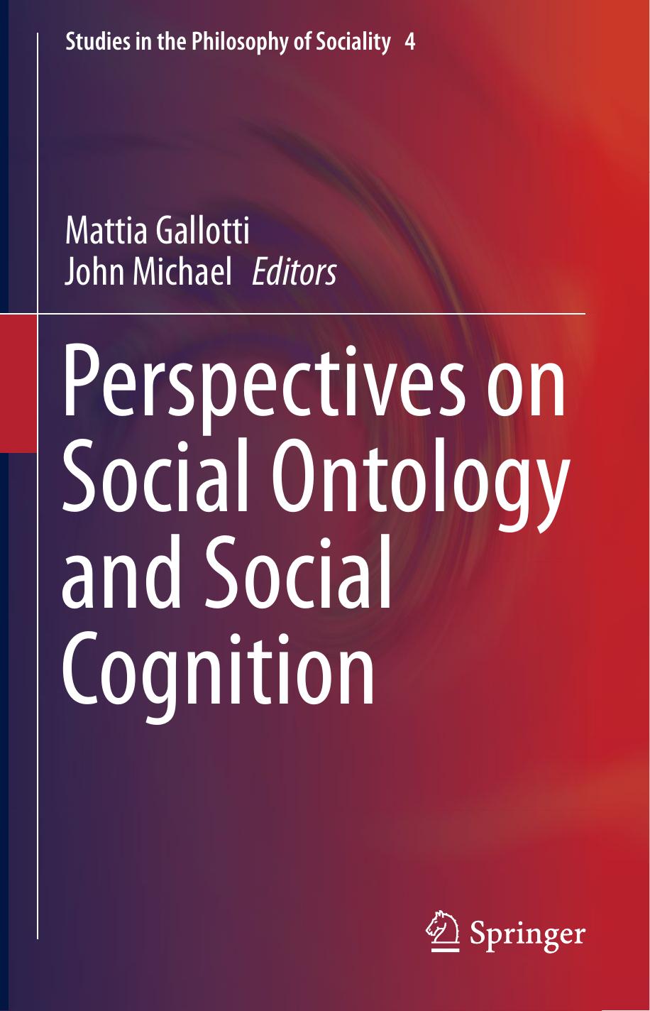 Perspectives on Social Ontology and Social Cognition