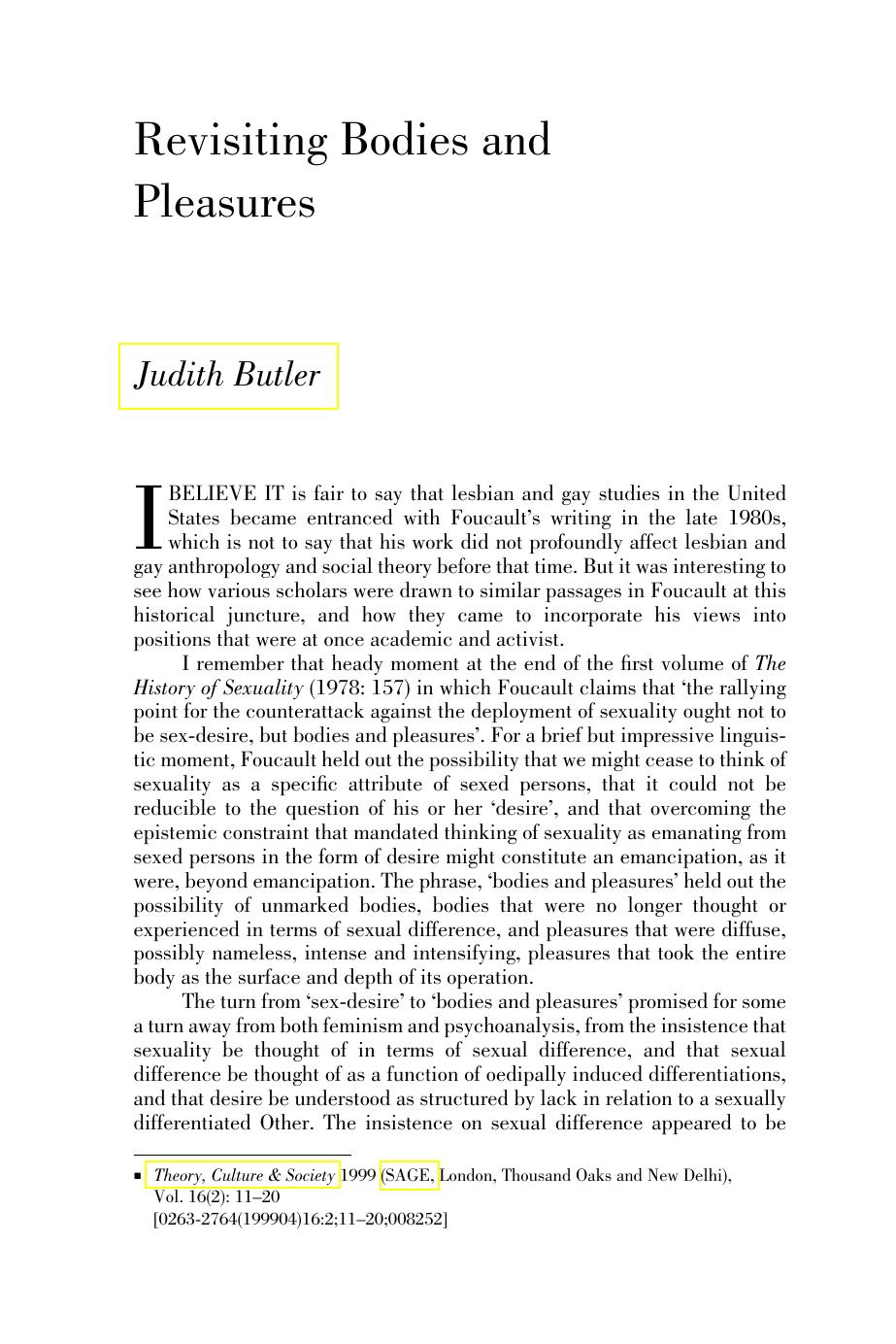 Revisiting Bodies and Pleasures [Essay]