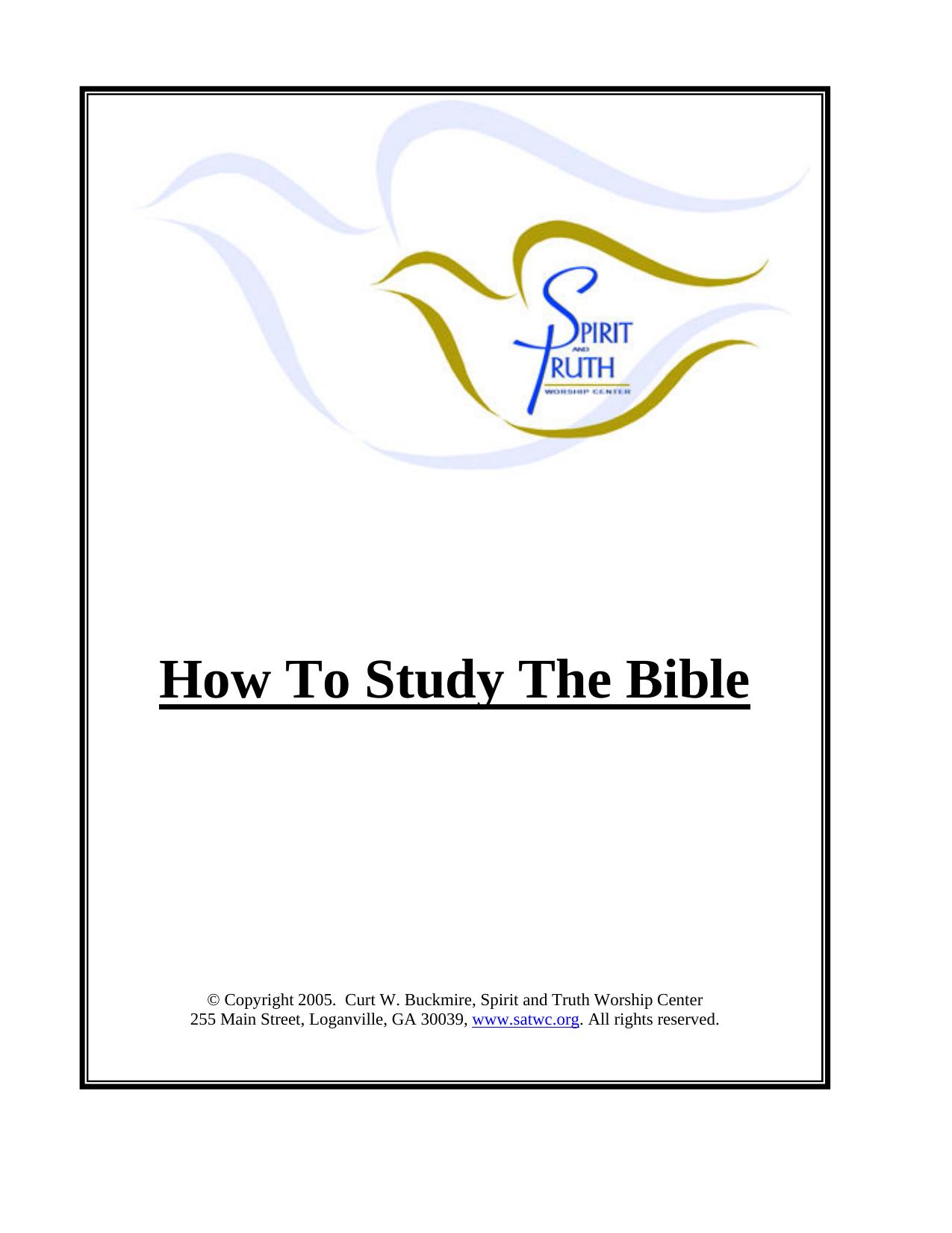 How to Study the Bible