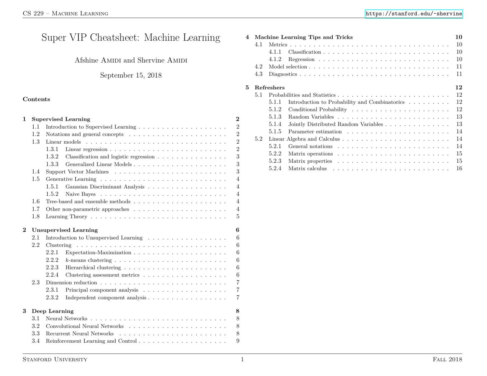 Machine Learning Super VIP Cheat Sheet