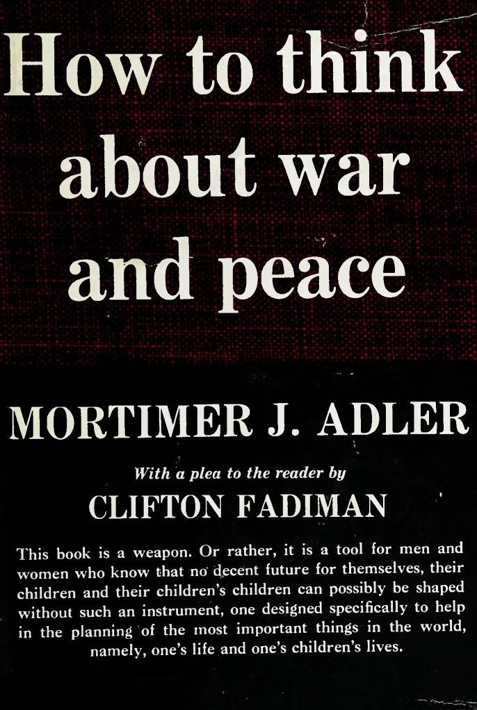 How to Think About War and Peace