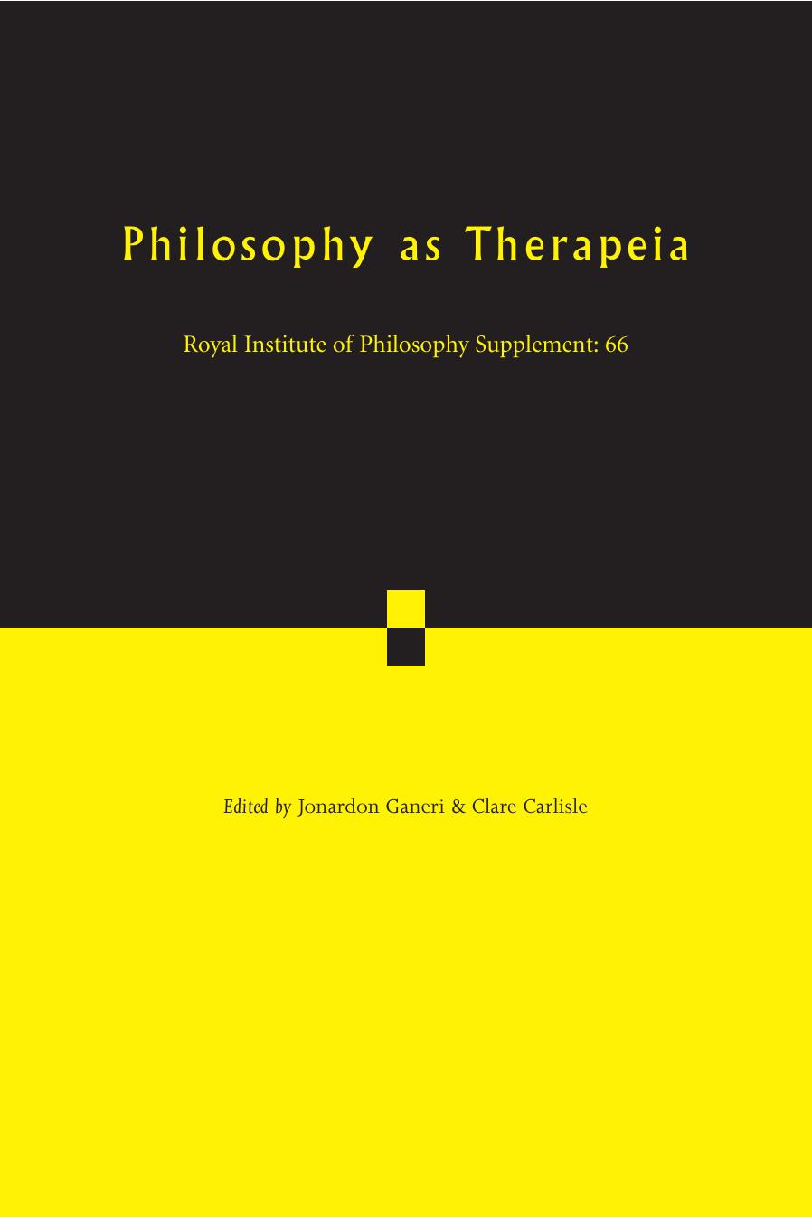 Philosophy as Therapeia