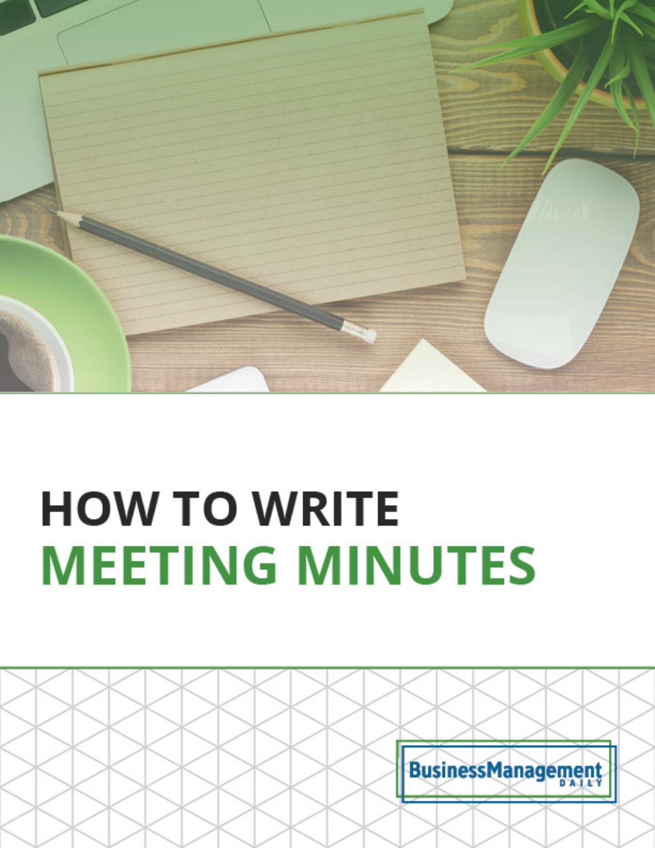 How to Write Meeting Minutes